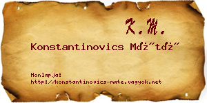 Konstantinovics Máté névjegykártya
