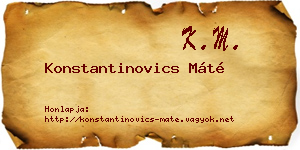 Konstantinovics Máté névjegykártya
