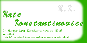 mate konstantinovics business card